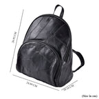 Sheepskin Leather Solid Backpack (Size 27x25x10 ) - Black & Black