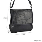 Peachwork Leather Flap Crossbody Bag - Black