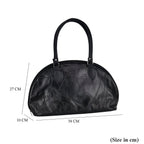 One Time Closeout - 100% Genuine Leather Solid Shoulder Bag (Size 38x27x10 cm) - Black
