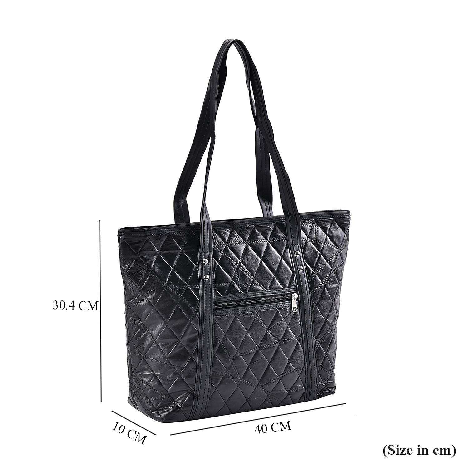 Closeout Deal - Genuine Leather Tote Bag (Size 40x30x10 cm) - Black