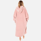 Sherpa Lined Long Length Hoodie - Pink