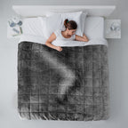 Weighted 6.9KG Fluffy Sherpa Fleece with a Soft and Smooth Plush Fleece Reverse  (Size 150x203 cm) - Grey