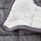 Weighted 6.9KG Fluffy Sherpa Fleece with a Soft and Smooth Plush Fleece Reverse  (Size 150x203 cm) - Grey