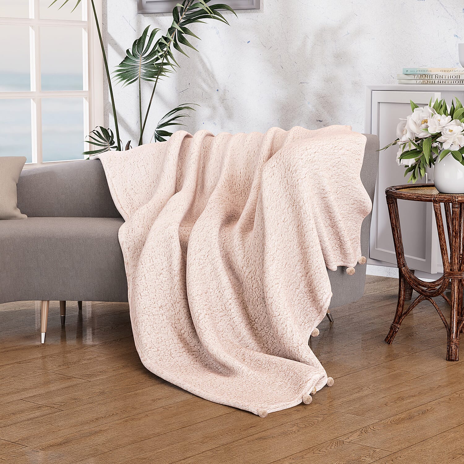 LUXURY DELUX Soft Sherpa Blanket  - Pink