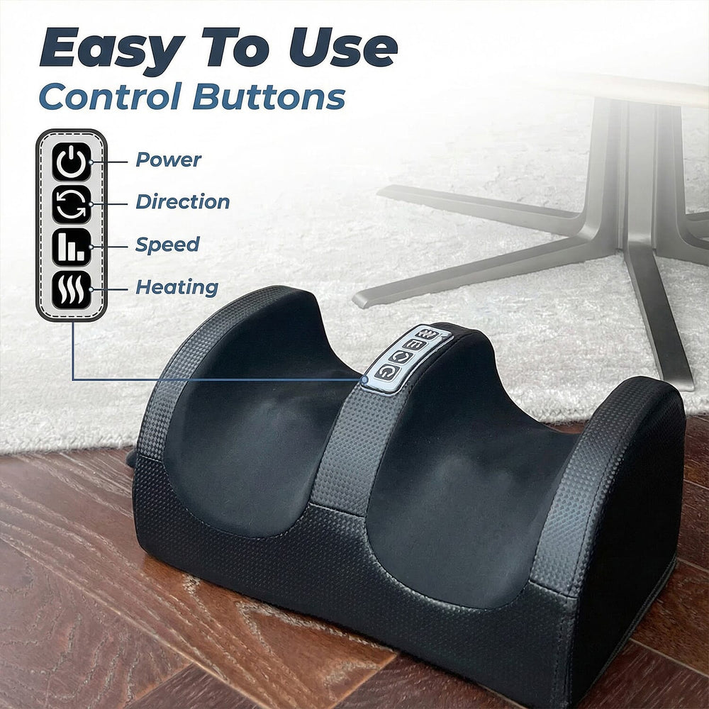 Shiatsu Foot - Calf Massager with Heat - Massage Roller - Black