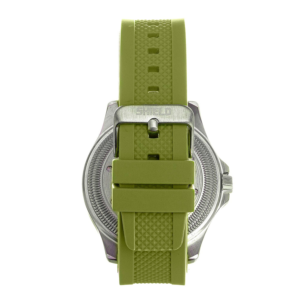 SHIELD Freedive Quartz Movt. Green Dial 20 ATM WR Mens Watch with Green Silicone Strap