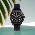SHIELD Sonar Quartz Movt. Black Dial - Crown 20 ATM WR Mens Watch with Black Strap