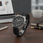 Shield Sonar Quartz Movt. 20ATM Water Resistance Black Dial Mens Watch with Black Strap