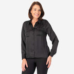 Womens Button Down Full Sleeve Shirt (Size 10) - Black