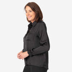 Womens Button Down Full Sleeve Shirt (Size 10) - Black