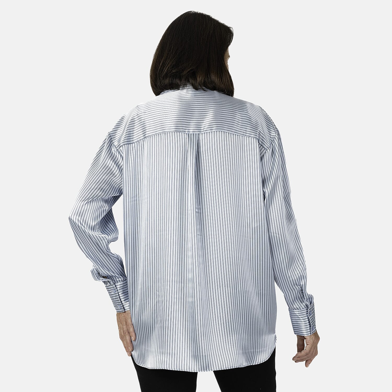 Emily satin stripe Shirt  - Blue (Size - 12)
