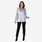 Emily satin stripe Shirt  - Lilac (Size - 12)