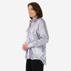 Emily satin stripe Shirt  - Lilac (Size - 12)