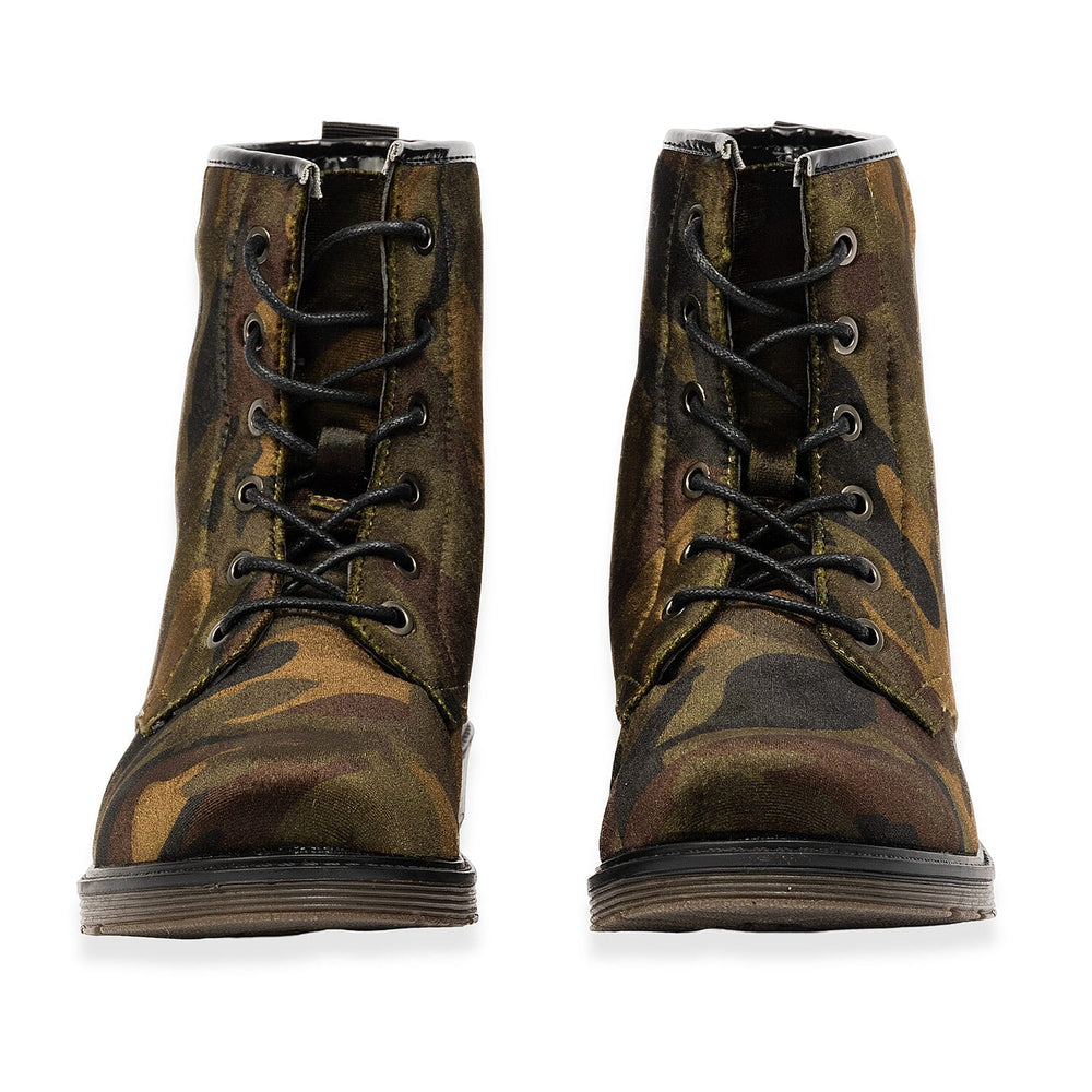 Shoe Clolate Womens Camouflage Lace-Up Boots (Size - 3.5) - Army Green