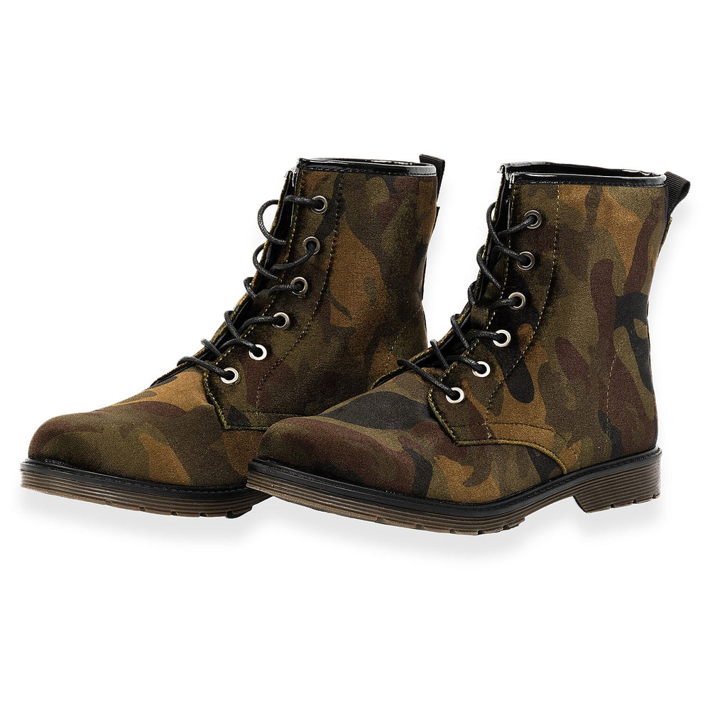 Shoe Clolate Womens Camouflage Lace-Up Boots (Size - 3.5) - Army Green