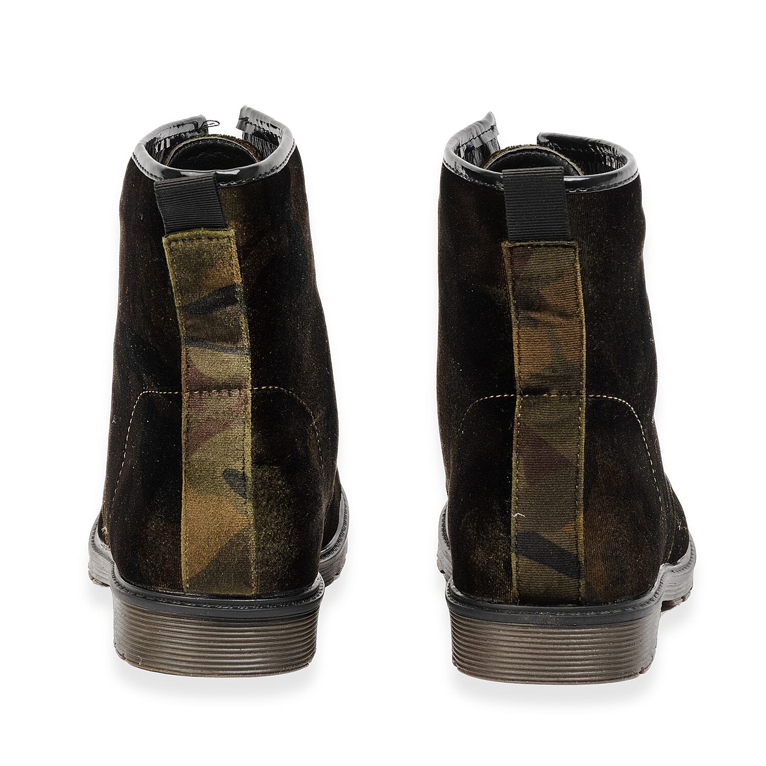 Shoe Clolate Womens Camouflage Lace-Up Boots (Size - 3.5) - Army Green
