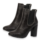Shoe Clolate Womens Textured Block Heel Chelsea Boots (Size - 8.5)  - Black