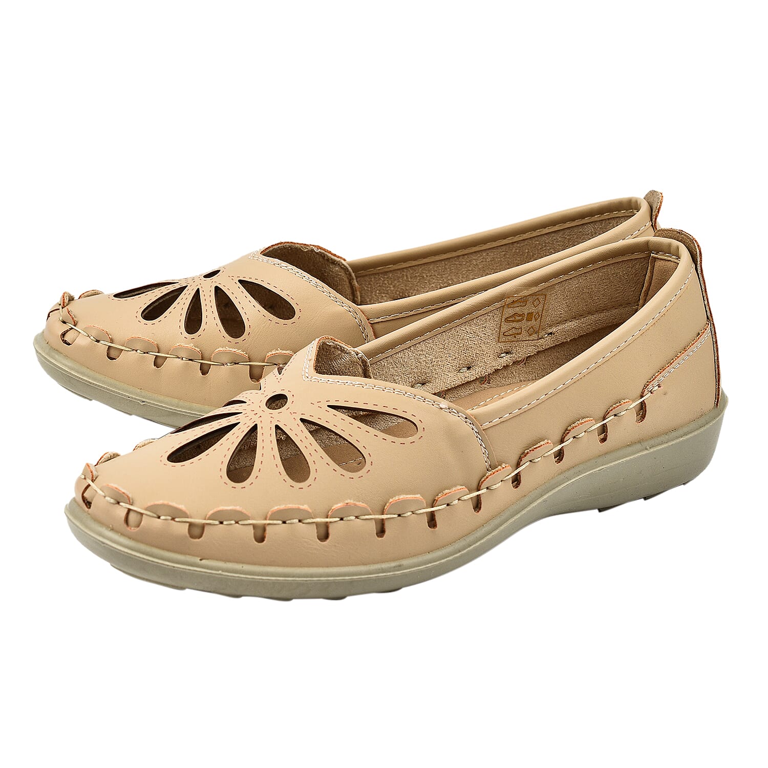 Shoe Tree Comfort Palma Lightweight Slip On Shoe (Size 3) - Beige