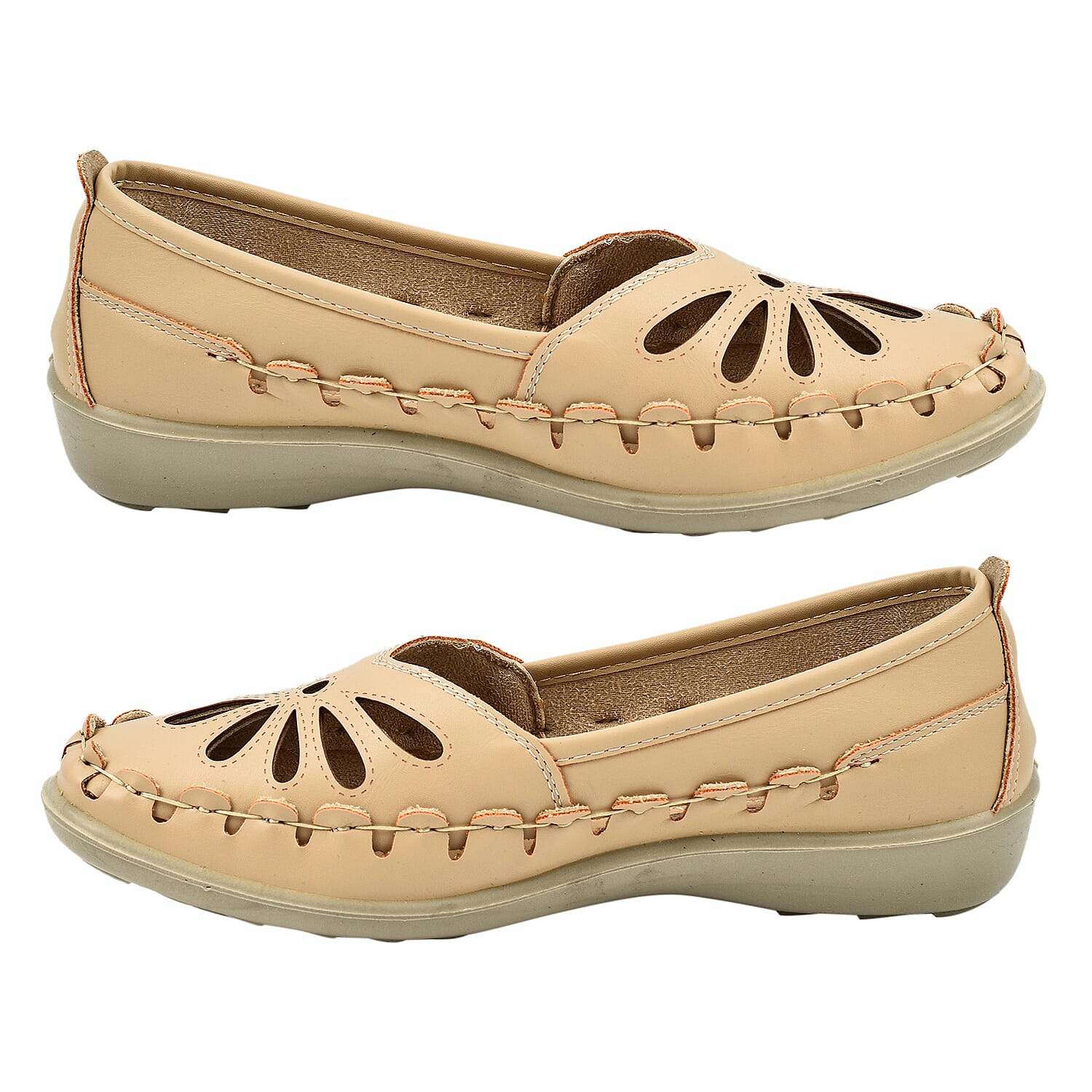 Shoe Tree Comfort Palma Lightweight Slip On Shoe (Size 3) - Beige