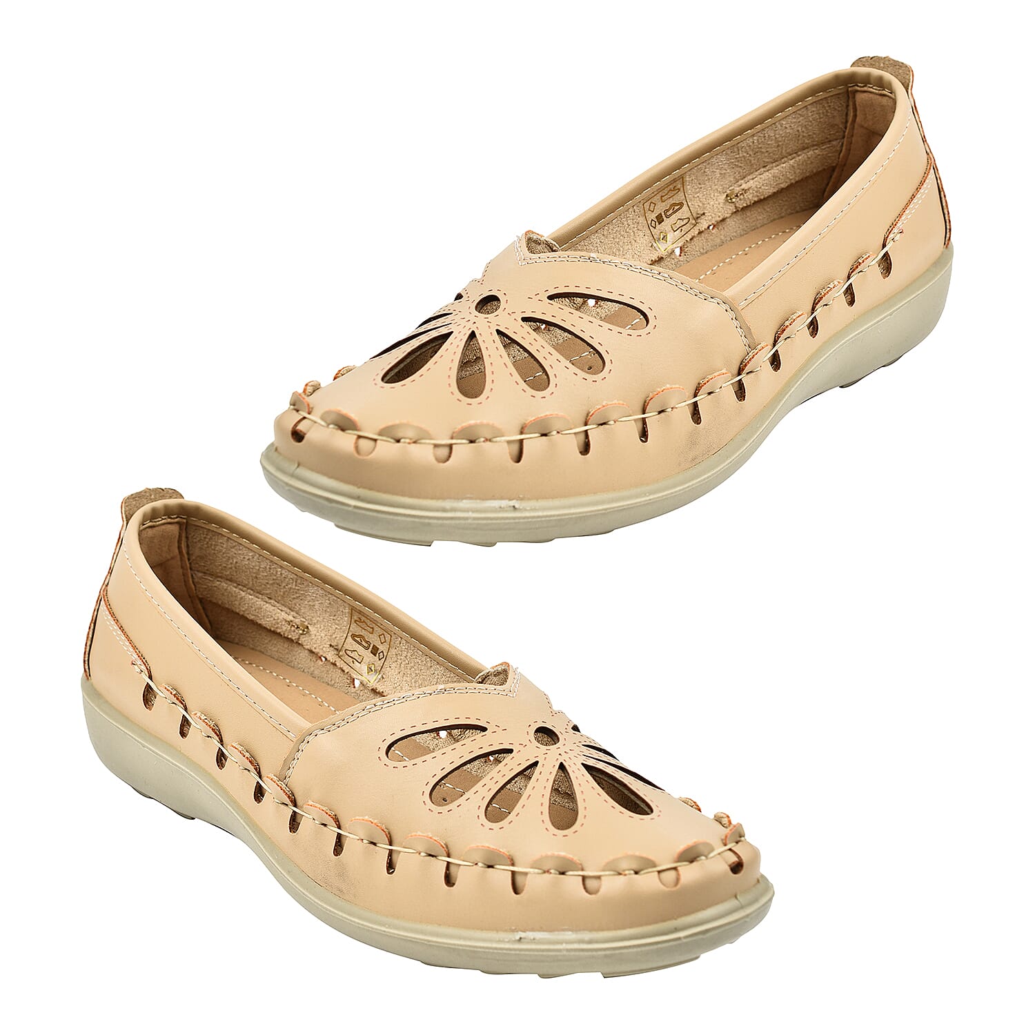 Shoe Tree Comfort Palma Lightweight Slip On Shoe (Size 3) - Beige
