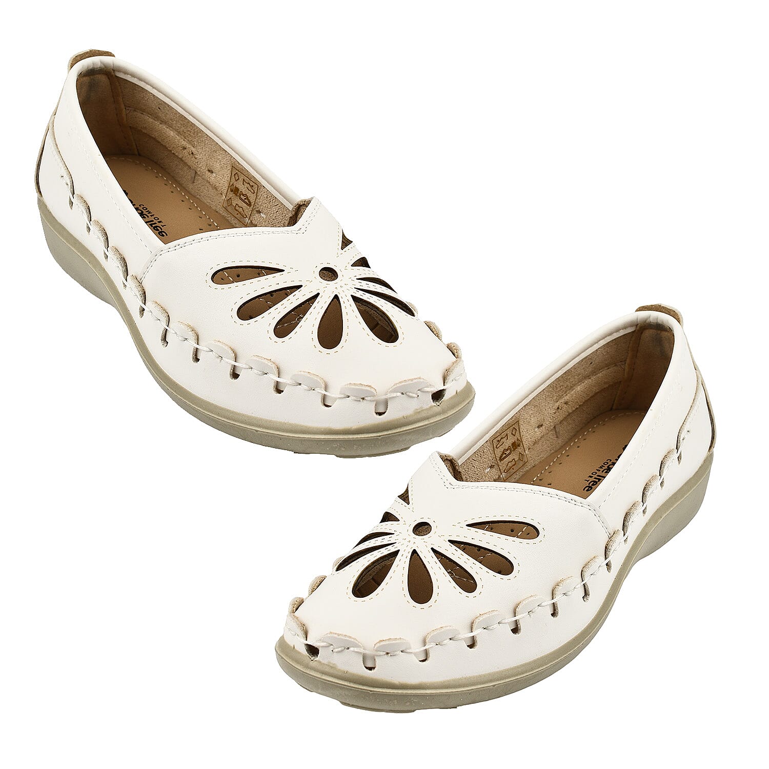 Shoe Tree Comfort Palma Lightweight Slip On Shoe (Size 3) - White