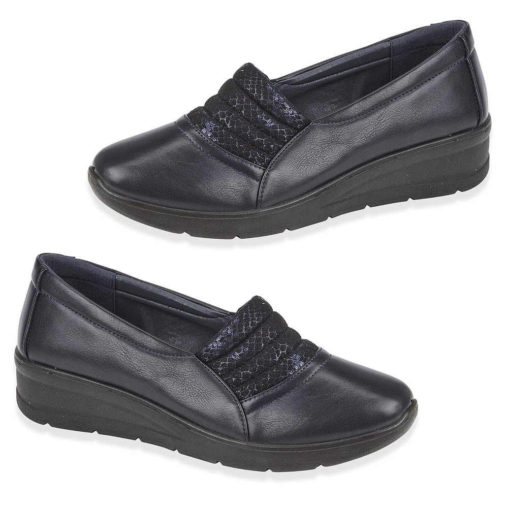 Shoertee Comfort Ladies Shoe (Size - 3) - Navy