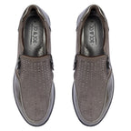 Shoertee Jessica Metallic Cap Toe Wedge Slip-On Shoes (Size 4) - Pewter