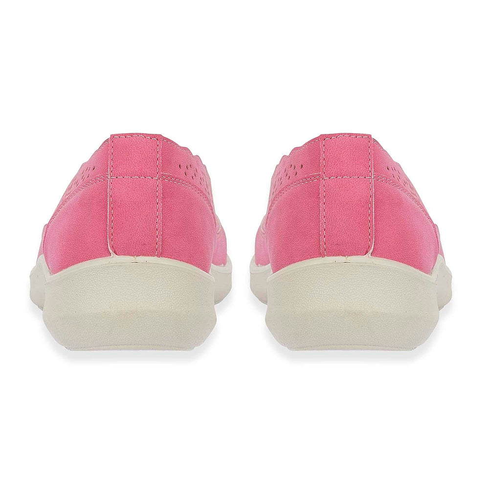 Shoetree Comfort Vienna Ladies Lightweight Slip-On Casual Pump With Decorative Cutouts (Size 4) - Hot Pink