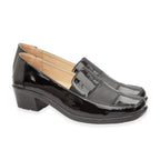 Shoetree Comfort Harlequin Ladies Lightweight Heeled Court Shoes (Size 5) - Black