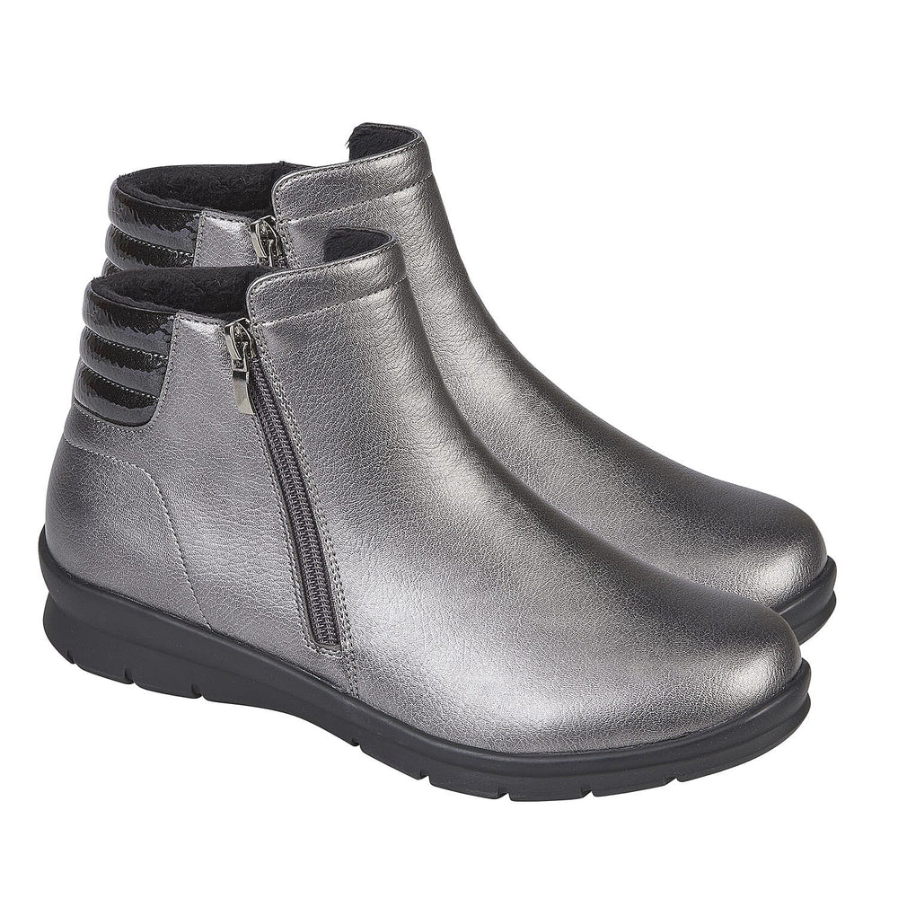 Shoetree Ladies ZENA Comfort Ankle Boots (Size 6) - Pewter