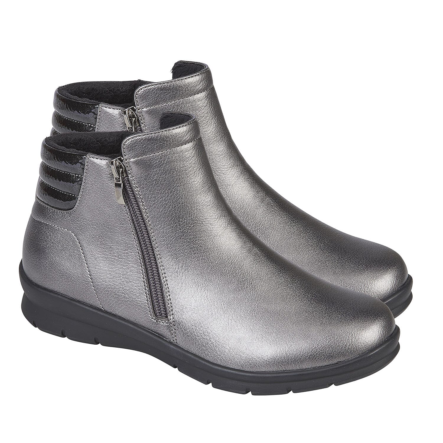 Shoetree Ladies ZENA Comfort Ankle Boots (Size 6) - Pewter