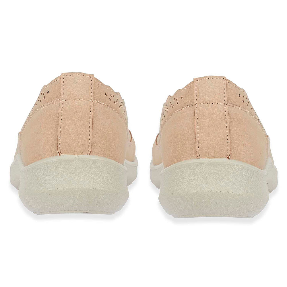 Shoetree Comfort Vienna Ladies Lightweight Slip-On Casual Pump With Decorative Cutouts (Size 7) - Beige