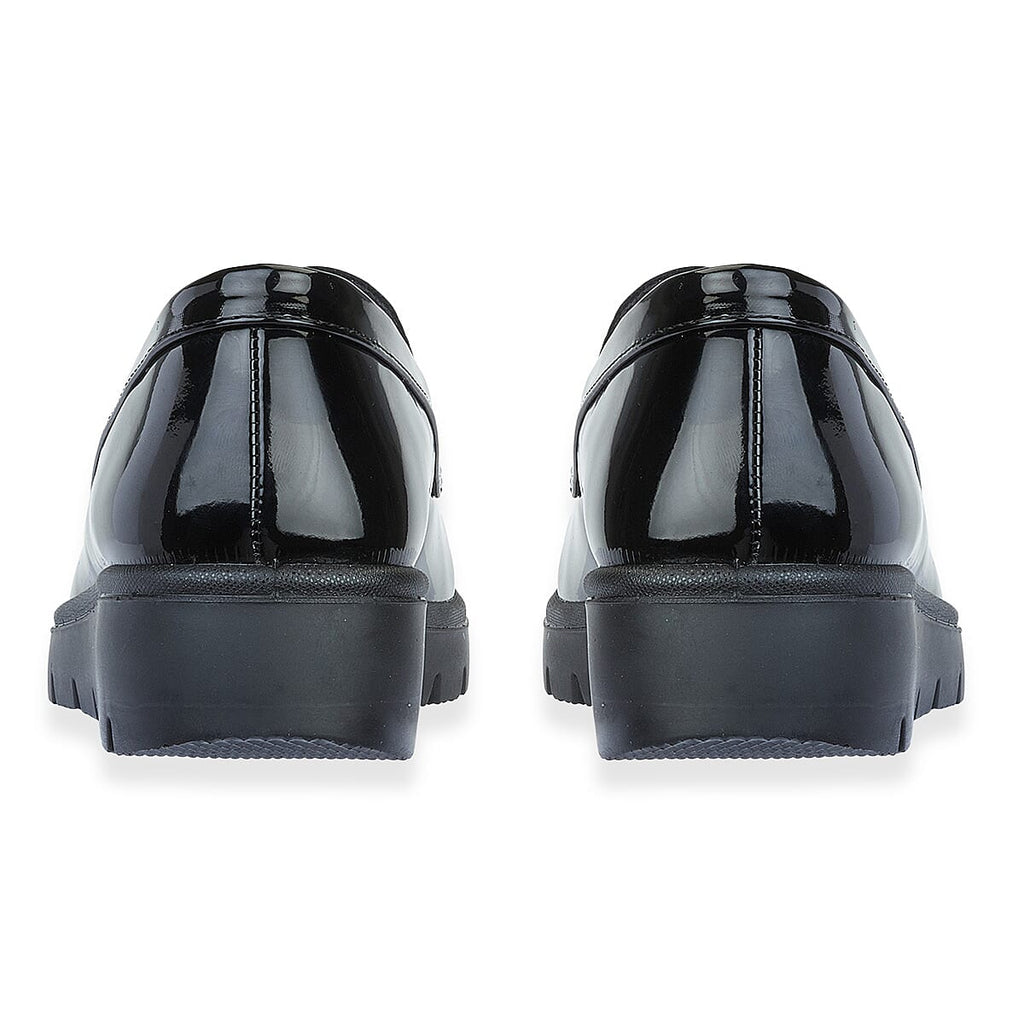 Shoetree Comfort Ladies Lightweight Twin Gusset Slip On Shoe with Diamonte (Size 7) - Black