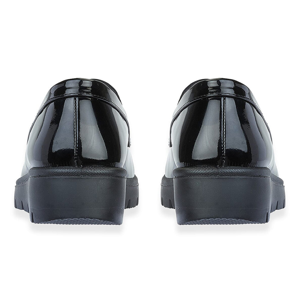 Shoetree Comfort Ladies Lightweight Twin Gusset Slip On Shoe with Diamonte (Size 8) - Black