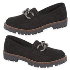 Emma Ladies Adeline Chain Trim Loafer Shoe (Size 7) - Black