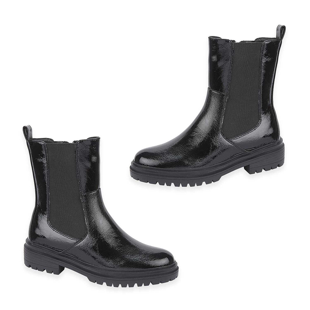 Shoes By Emma Gabrielle Ladies Chunky Lug Sole Chelsea Boots (Size 5) - Black