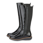 Emma Lisa Patent Long Leg Boots (Size 5) - Black