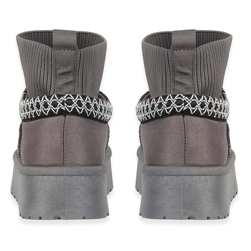 Shoes by Emma Ladies Ankle Boot with Knitted Cuff (Size - 6) - Grey