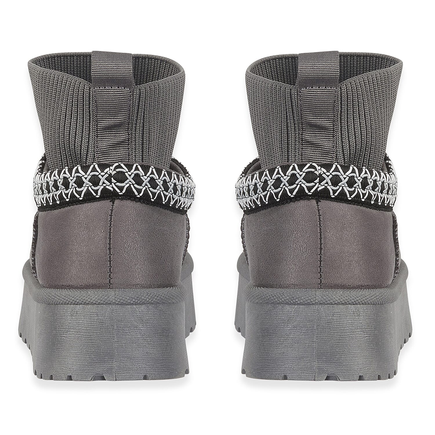 Shoes by Emma Ladies Ankle Boot with Knitted Cuff (Size - 6) - Grey