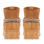 Shoes by Emma Ladies Ankle Boot with Knitted Cuff (Size - 6) - Tan