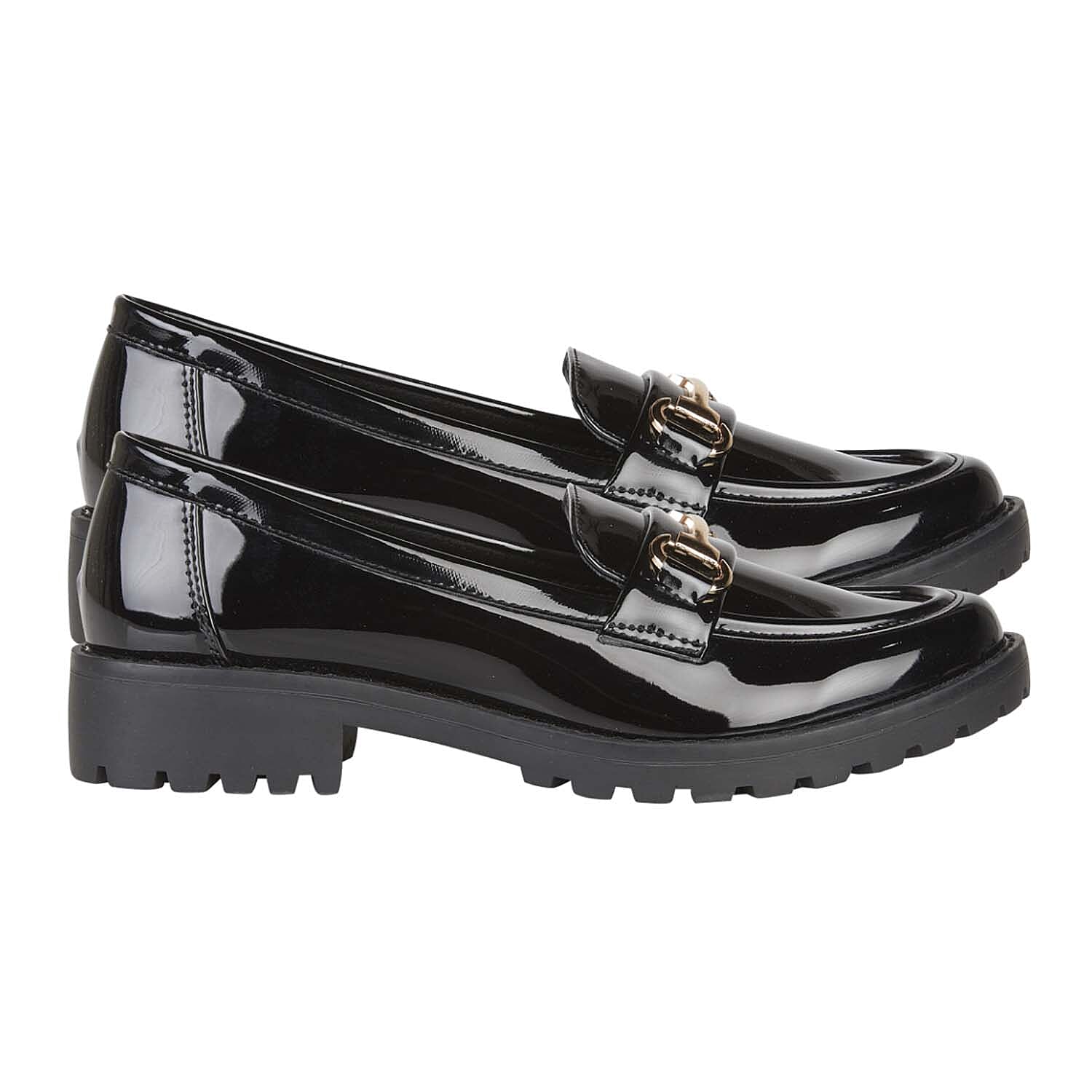 Emma Ladies Godiva Slip on Loafer Shoes (Size 7) - Black Patent