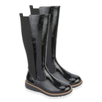 Emma Lisa Patent Long Leg Boots (Size 7) - Black