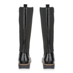 Emma Lisa Patent Long Leg Boots (Size 7) - Black