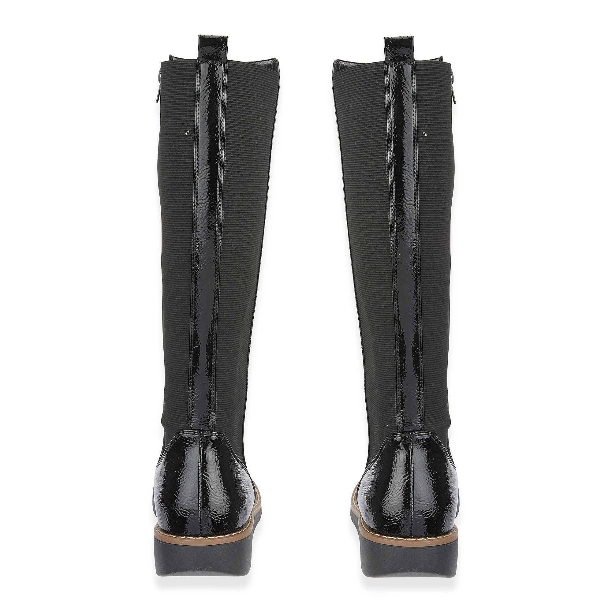 Emma Lisa Patent Long Leg Boots (Size 7) - Black