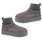 Shoes by Emma Ladies Ankle Boot with Knitted Cuff (Size - 7) - Grey
