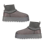 Shoes by Emma Ladies Ankle Boot with Knitted Cuff (Size - 7) - Grey