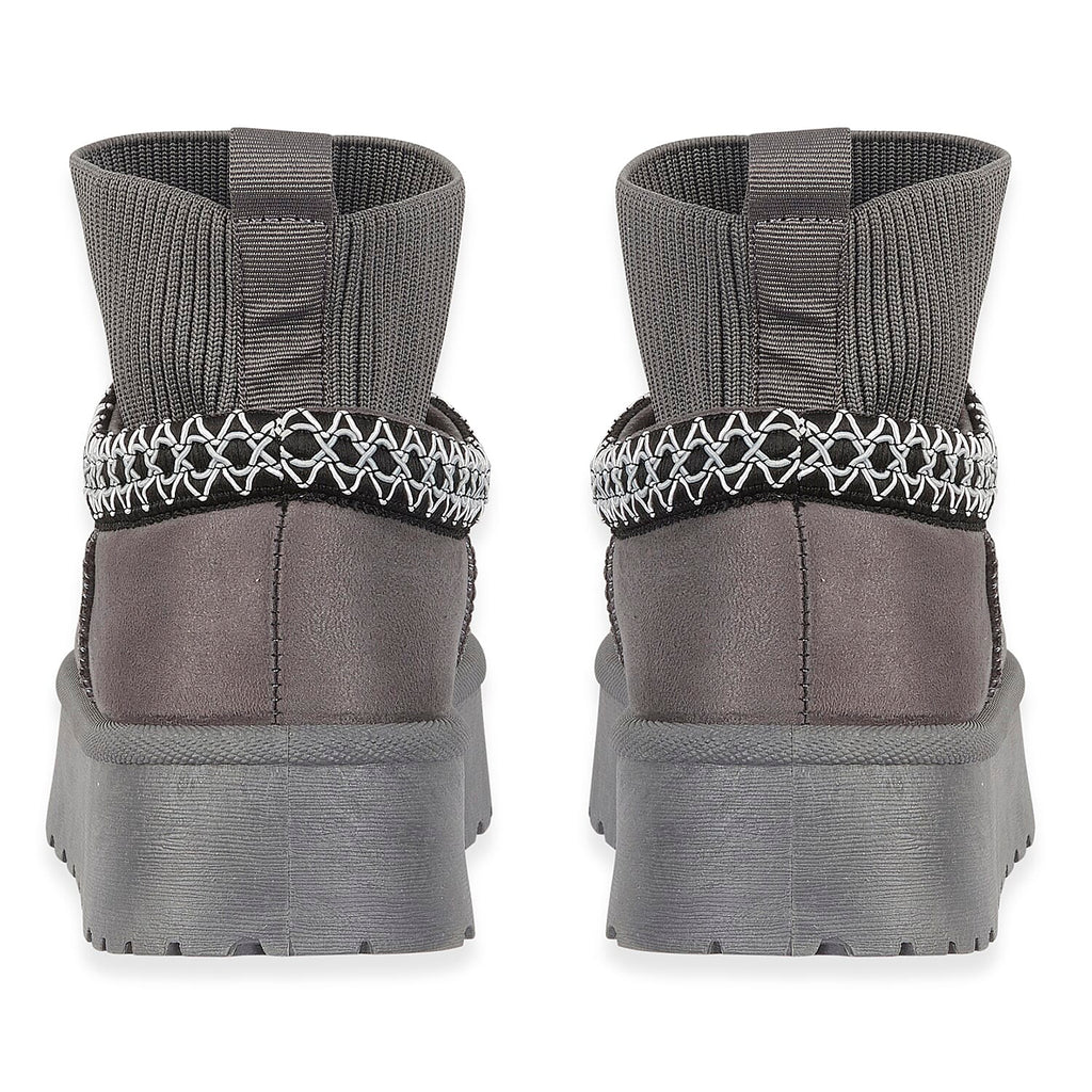 Shoes by Emma Ladies Ankle Boot with Knitted Cuff (Size - 7) - Grey