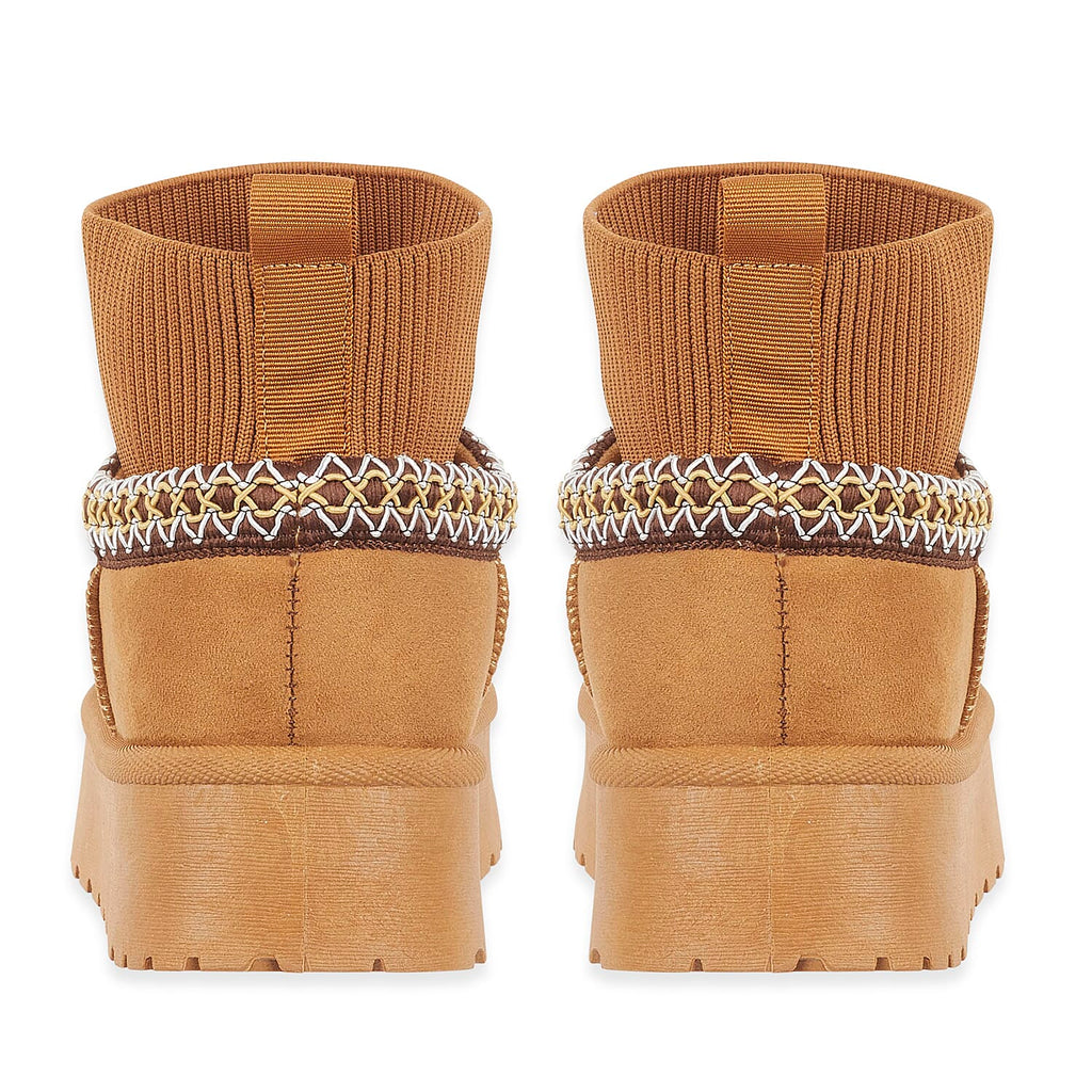 Shoes by Emma Ladies Ankle Boot with Knitted Cuff (Size - 7) - Tan