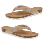 Shoes by Emma SUNSET Ladies Beaded Strap Detail Round Toe Sandal (Size 8) - Gold
