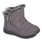 Shoetree Comfort Ladies Hawthorn Quilted Faux-Fur Lined Ankle Boots With Side Zip (Size 4) - Grey